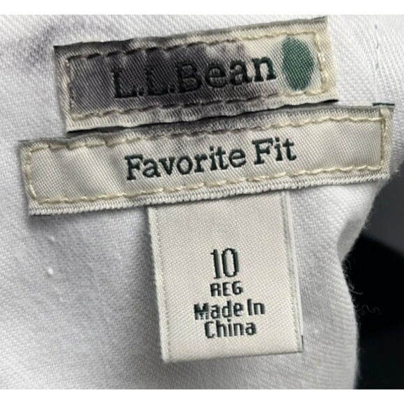 LL Bean Pants Women's Size 10 Cyan Blue Favorite Fit Tapered Leg Chino - Picture 5 of 7